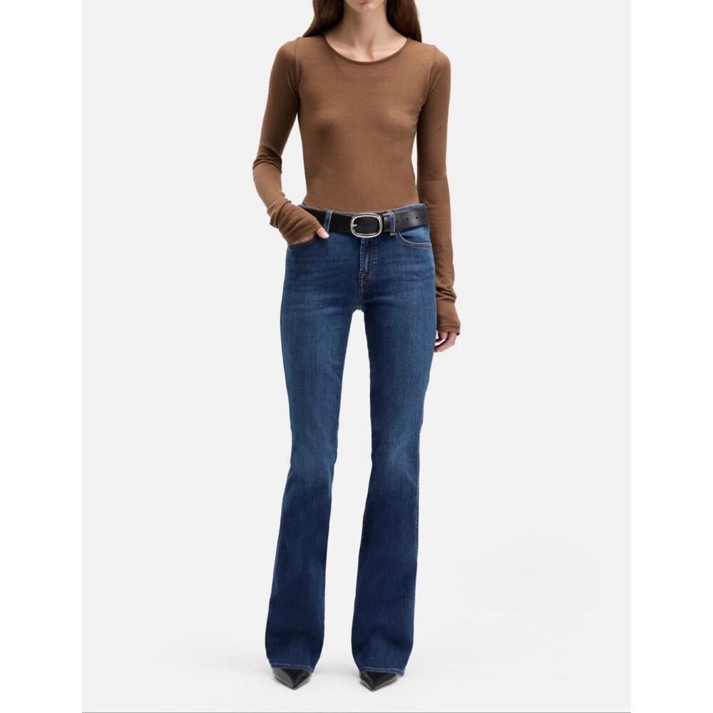 7 For All Mankind Kimmie Bootcut Mid Rise Dark Blue Denim Jeans Y2K Western 26